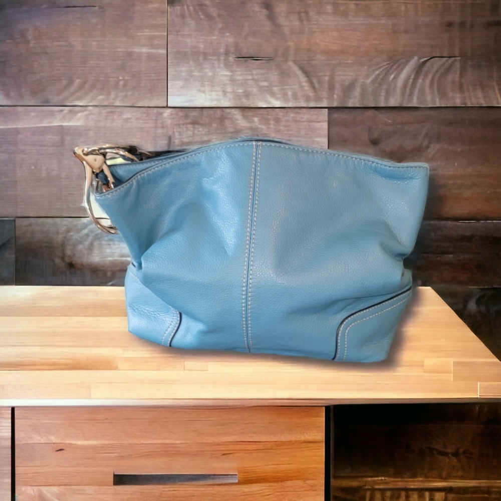 Blue Leather Purse